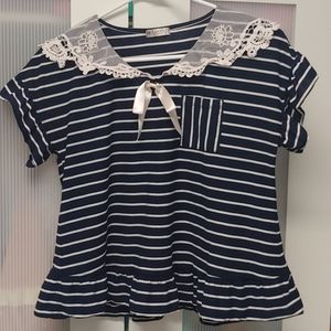 Axes Femme Lace collar sailor top